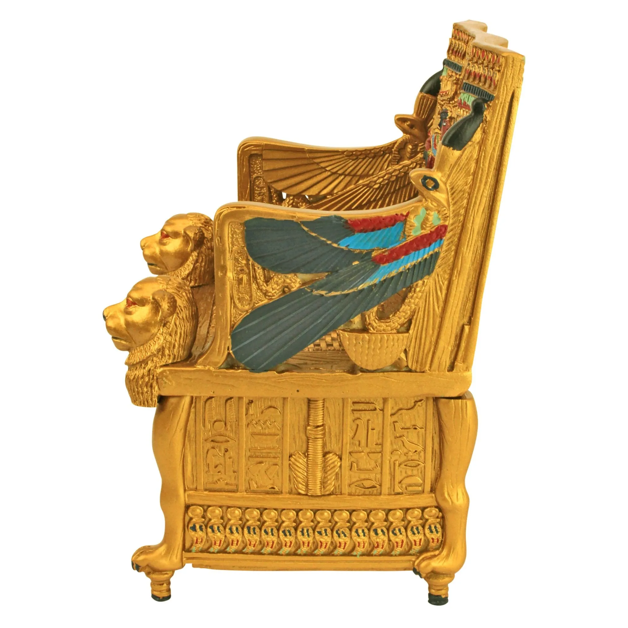 Design Toscano QL14557 Egyptian Décor Trinket Box - King Tut's Golden Throne Jewelry Box - Egyptian Statues,Full Color