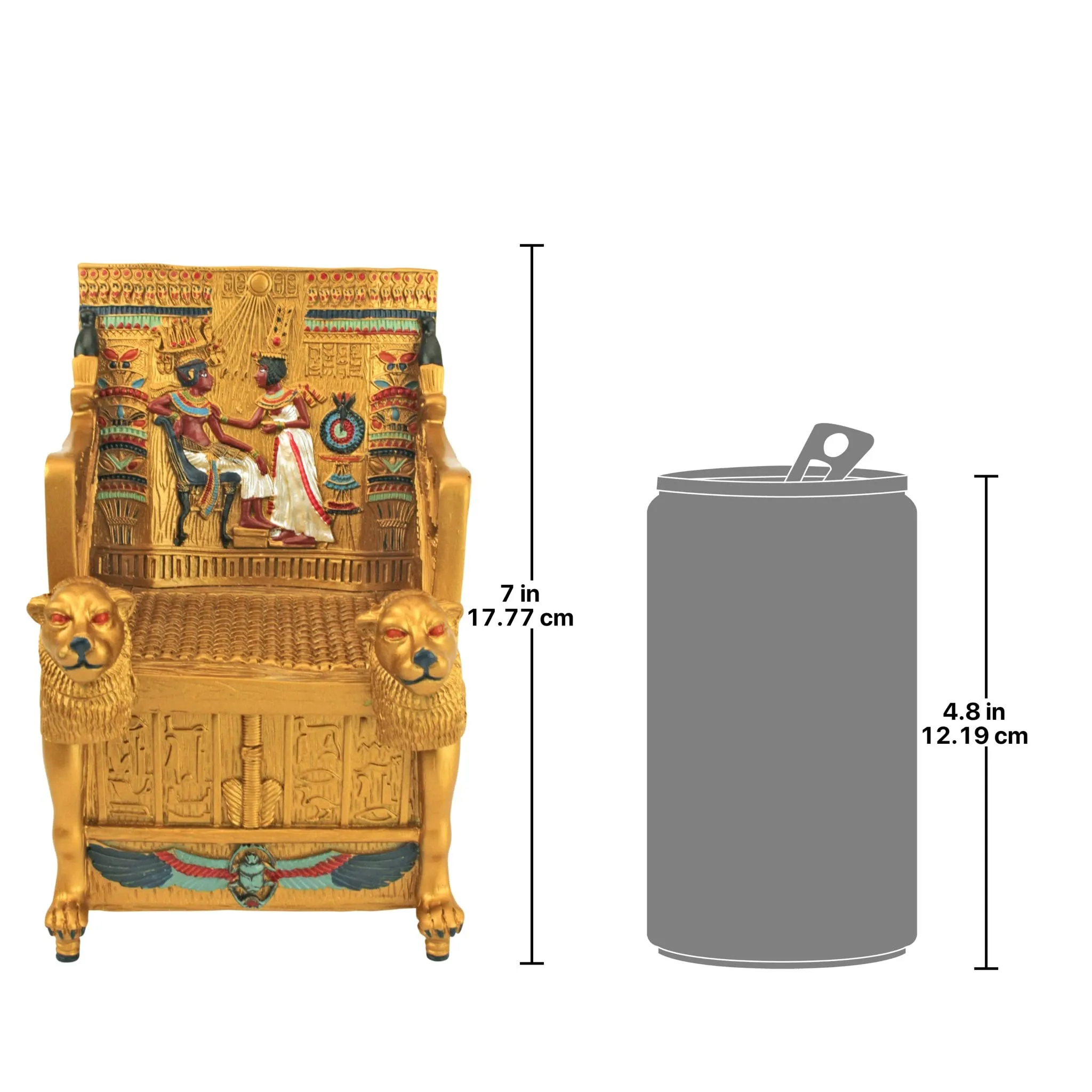 Design Toscano QL14557 Egyptian Décor Trinket Box - King Tut's Golden Throne Jewelry Box - Egyptian Statues,Full Color