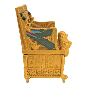 Design Toscano QL14557 Egyptian Décor Trinket Box - King Tut's Golden Throne Jewelry Box - Egyptian Statues,Full Color