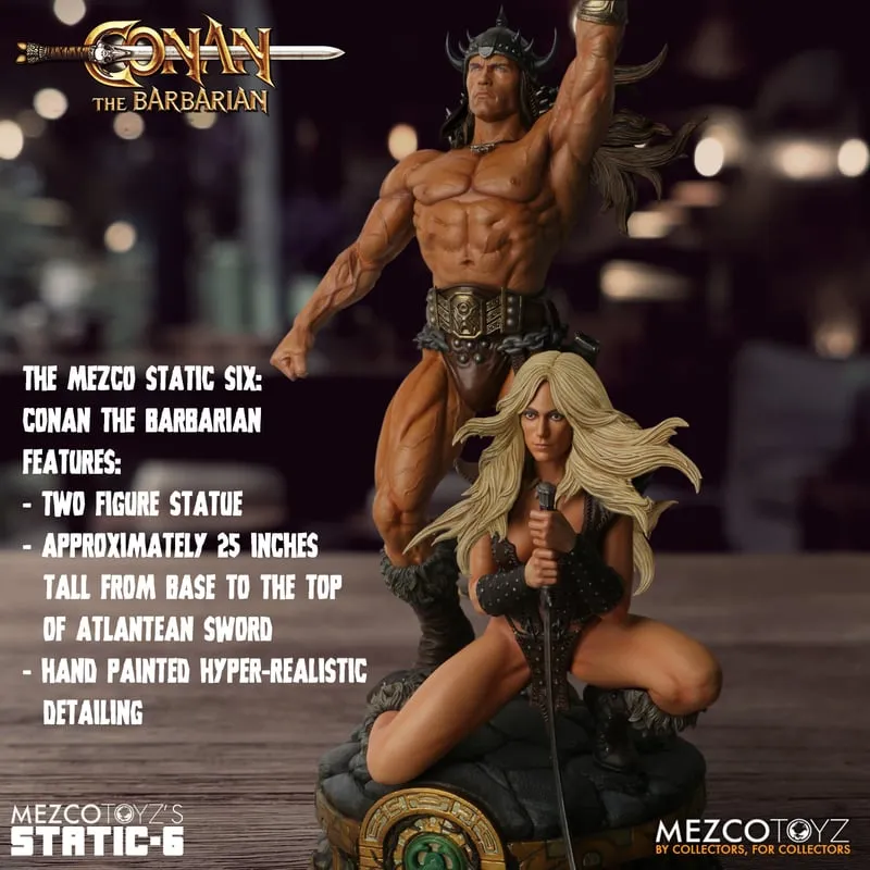 PRE-ORDER: Mezco Toyz Conan the Barbarian Static-6 Conan and Valeria 1/6 Scale Statue