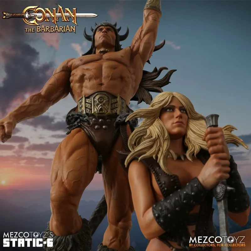 PRE-ORDER: Mezco Toyz Conan the Barbarian Static-6 Conan and Valeria 1/6 Scale Statue