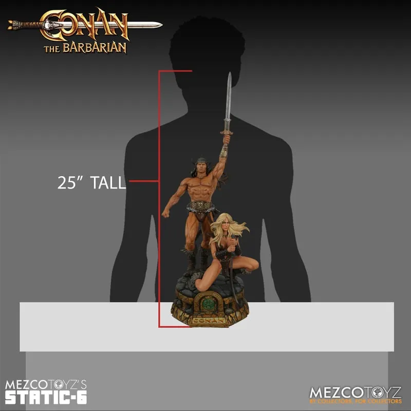 PRE-ORDER: Mezco Toyz Conan the Barbarian Static-6 Conan and Valeria 1/6 Scale Statue