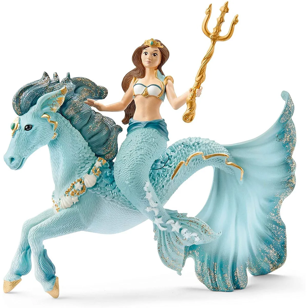 Schleich mermaid Eyela riding underwater horse