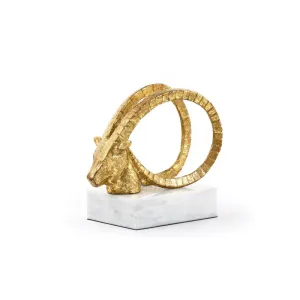 Spiral Horn Statue / Gold Leaf