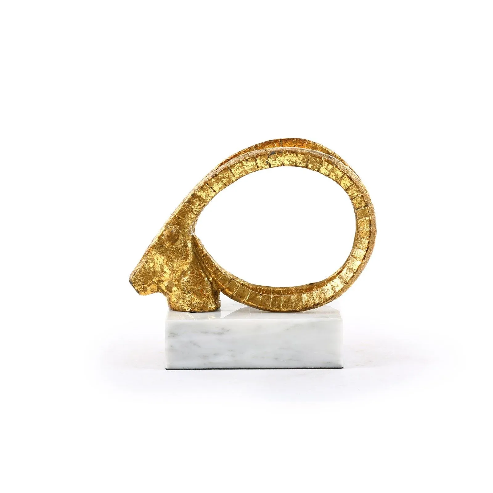 Spiral Horn Statue / Gold Leaf